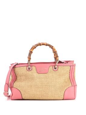 Gucci Bamboo Shopper Tote Straw Medium #354163G80B